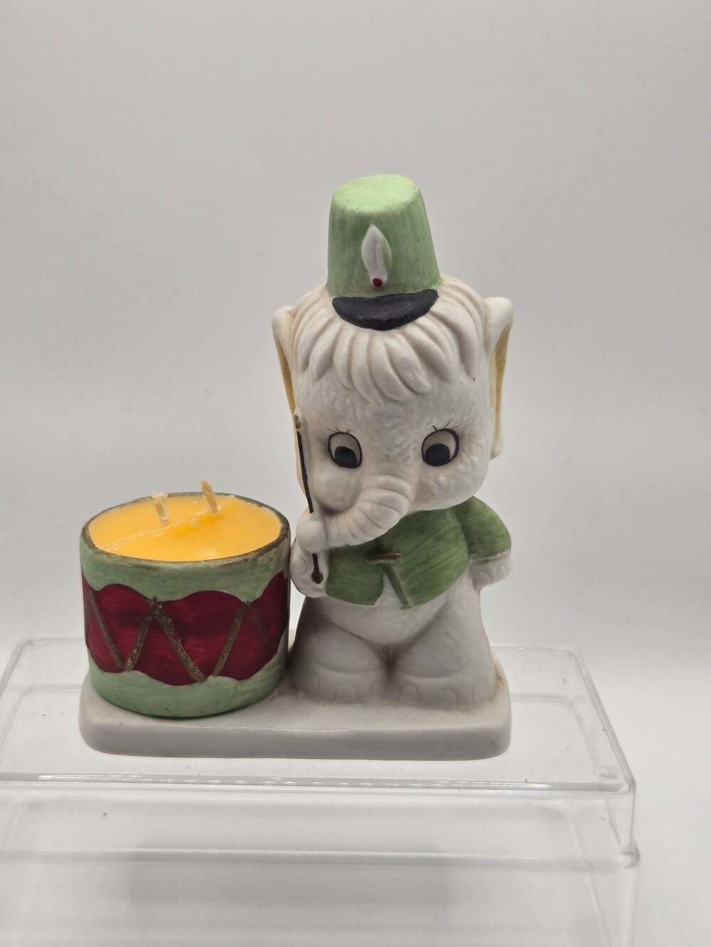 VTG 1979 Jasco Luvkin Critters Elephant Drummer Porcelain Planter